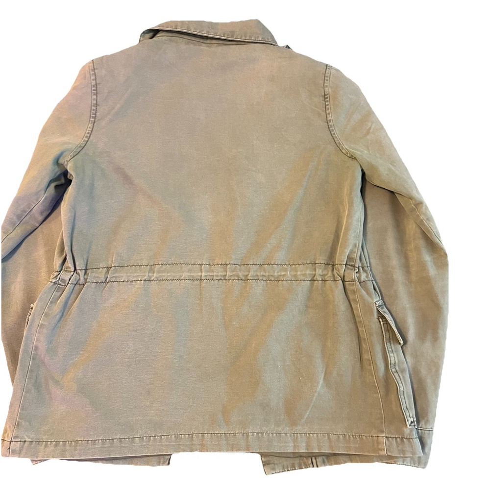 Ecote Womens Olive Cotton Long Sleeve Utility Coat Military Jacket Size Small - Picture 7 of 8